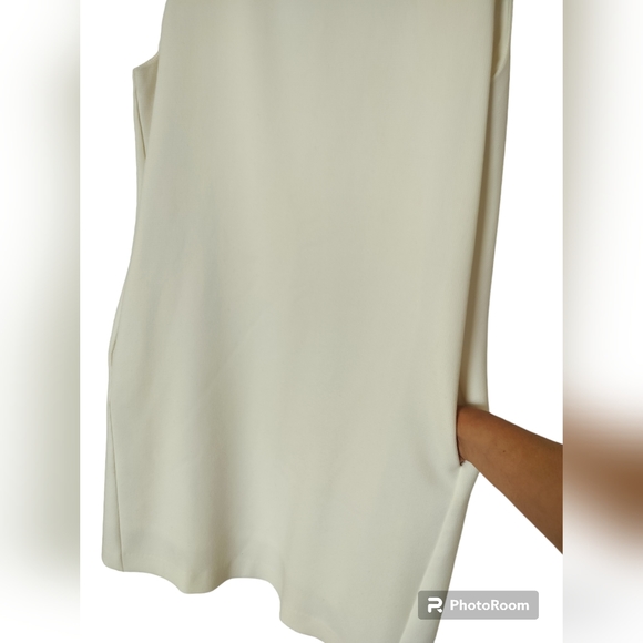 FRNCH cocktail formal ivory dress sleeveless size M - Picture 5 of 10